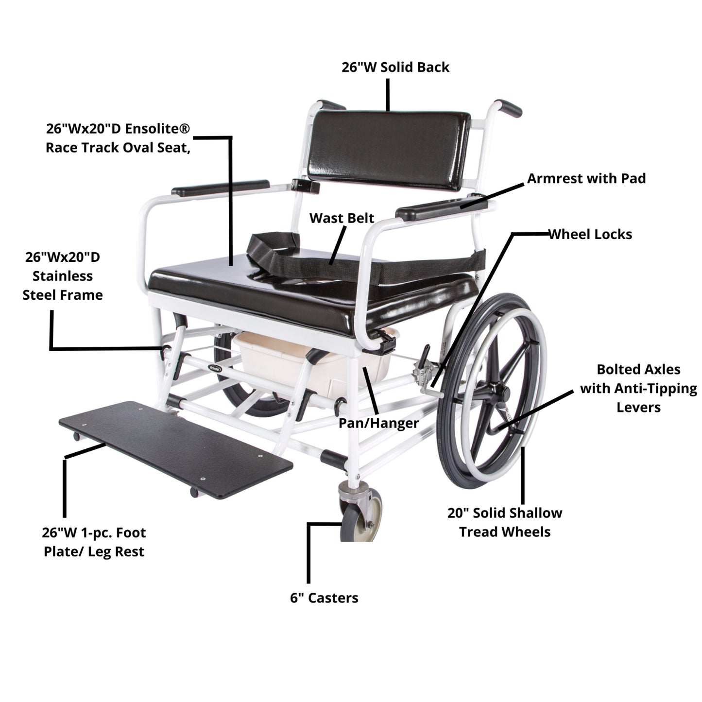 AltimateMedical ActiveAid 720 Bariatric Rehab Shower/Commode Chair