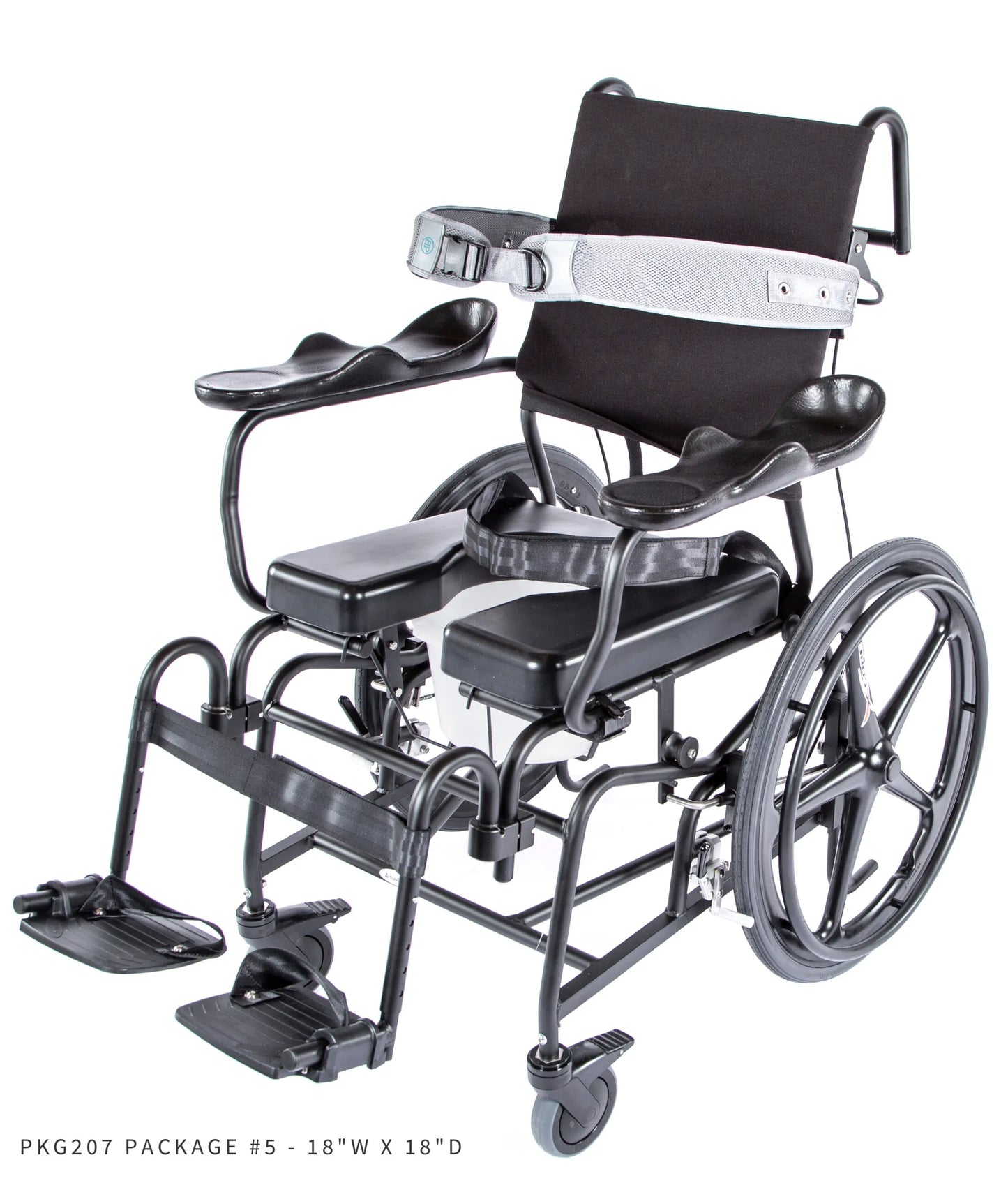 AltimateMedical ActiveAid 285 PKG204 Package #2-18″Wx18″D Tilt-In-Space Shower/Commode Chair for Rehab & Home