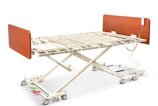 Emerald Oasis Expandable - Long-Term Care Bed: Ultra-Low, Multi-Function, Secure Hi-Low Full Electric Hospital Homecare Bed