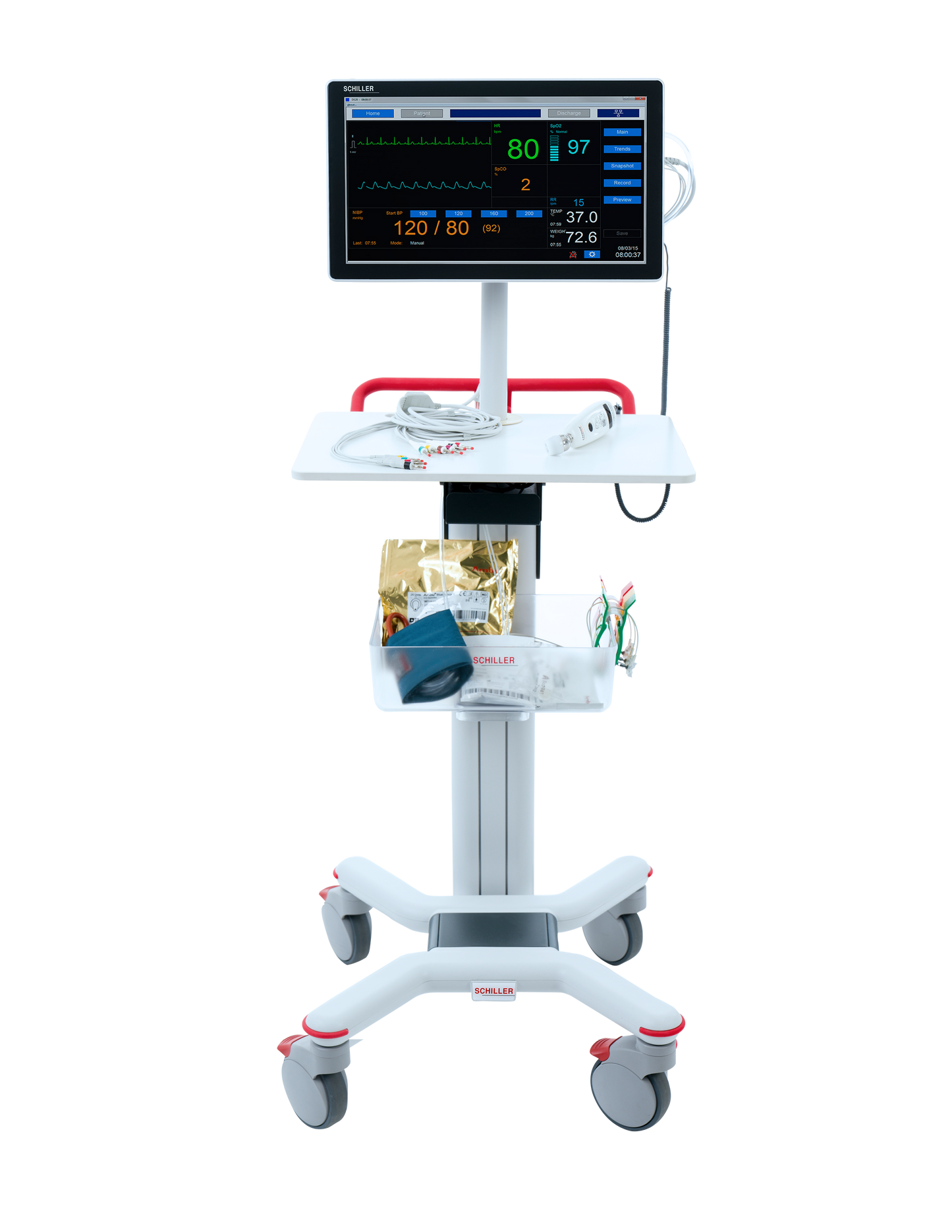 Schiller Diagnostic Station DS-20: All-in-One Vital Signs & EKG with Masimo SpO2