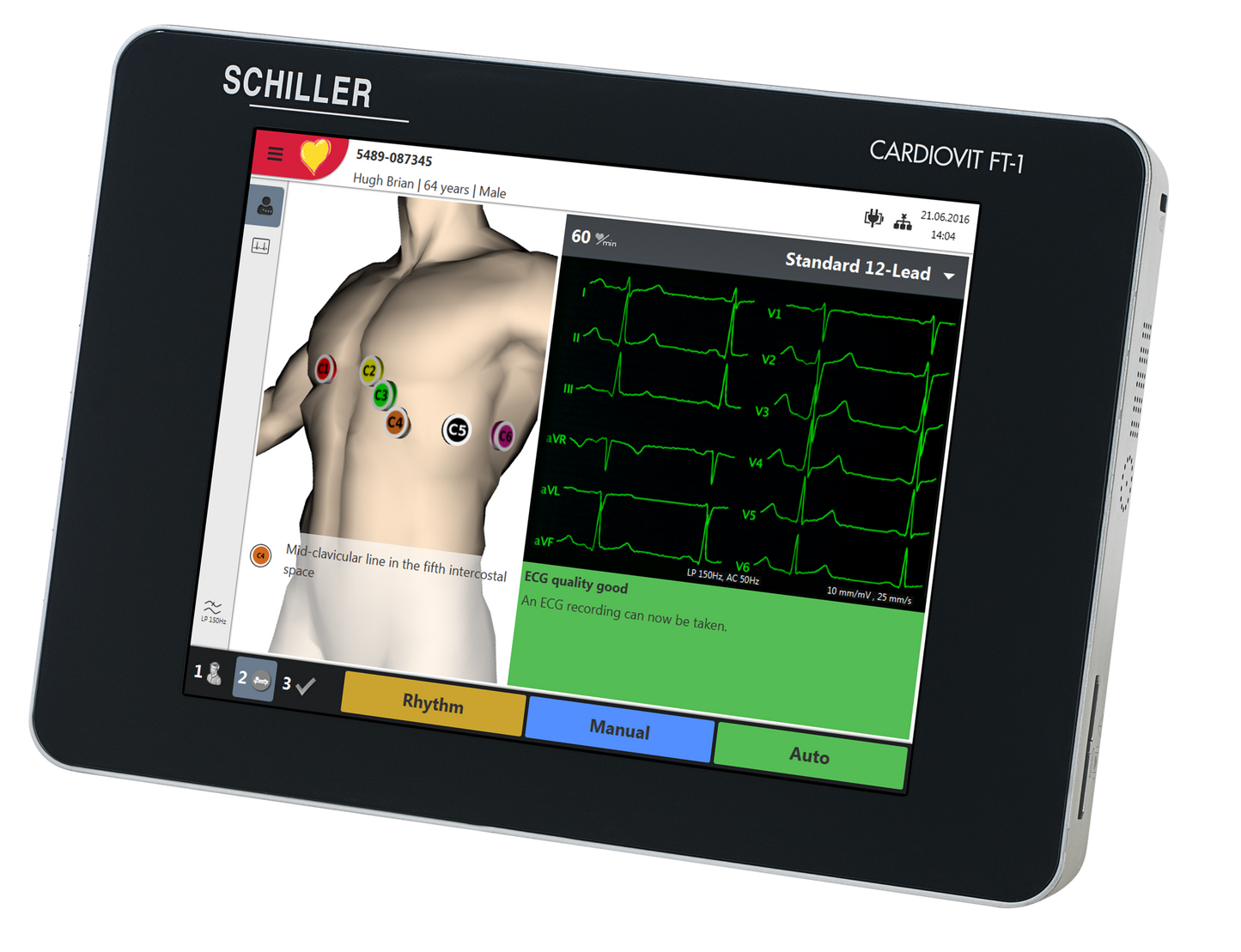 Schiller CARDIOVIT FT-1 EKG with Interpretation: Pediatric Accuracy, 3D Lead Placement & Seamless Connectivity