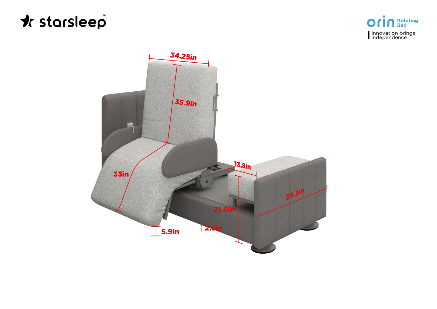 StarSleep Orin Rotating Bed: Multifunctional Design, Massaging with Health Monitoring Apps