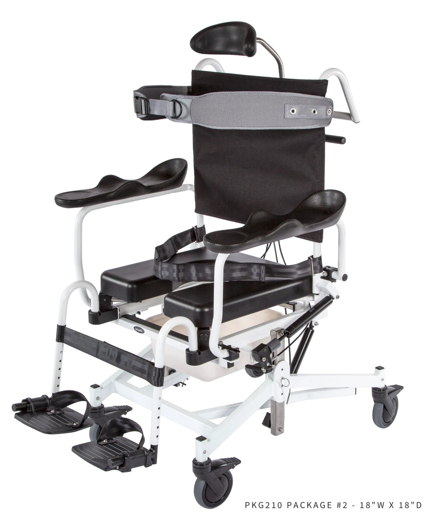 AltimateMedical ActiveAid 285TR PKG212 Package #4-20″Wx18″D Adaptable Tilt & Recline Shower/Commode Chair with Height Adjustment