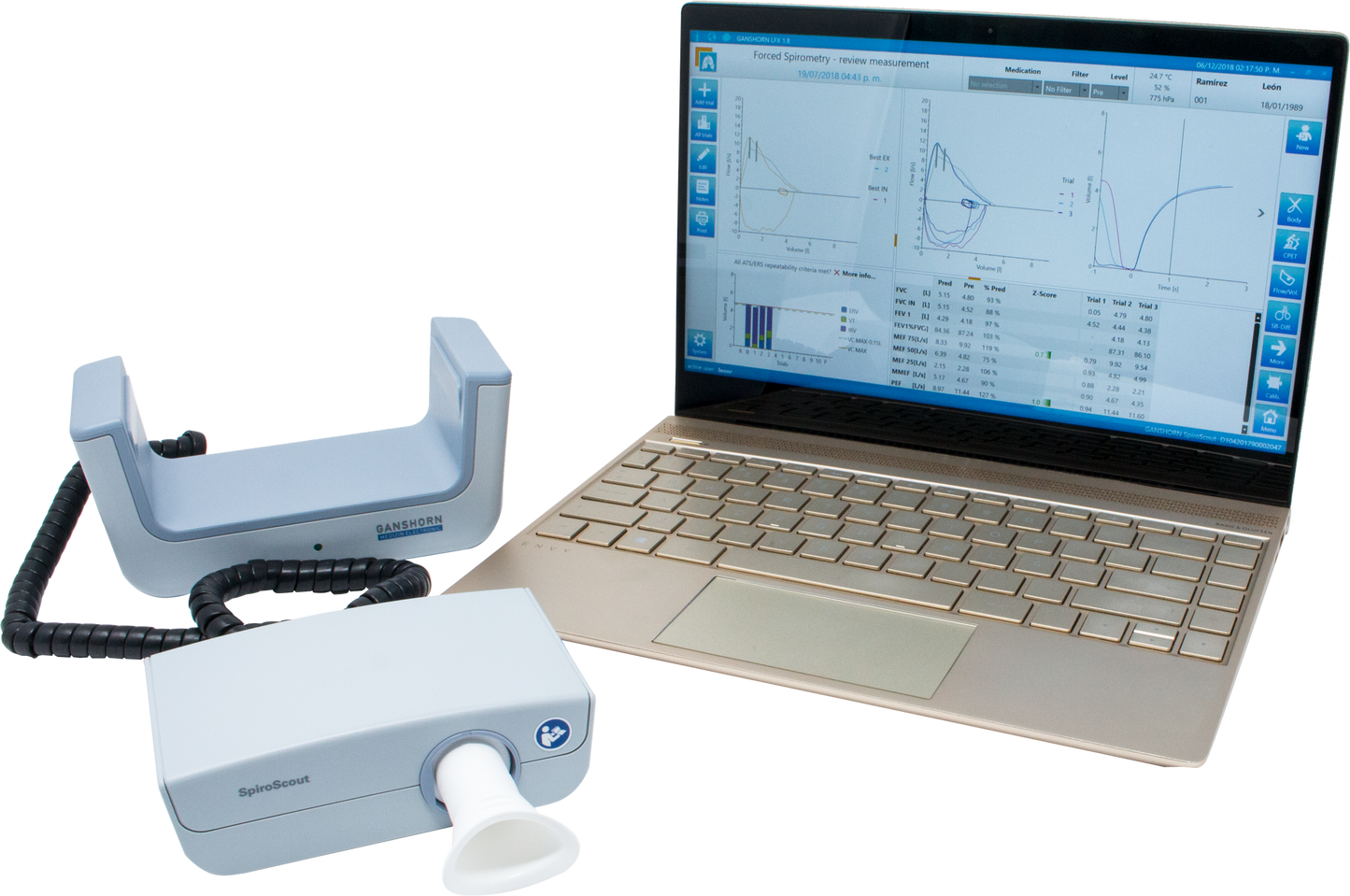 Schiller SpiroScout Ultrasonic Spirometer: Precise, Calibration-Free Lung Health Evaluation