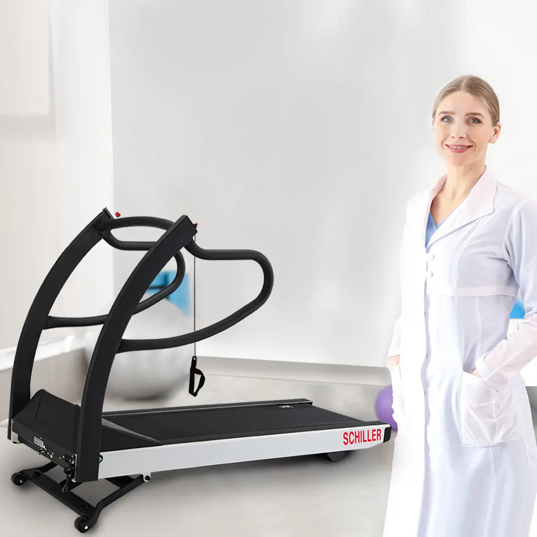 Schiller TMX-428 Medical Treadmill: Heavy-Duty, Quiet Operation & Stress Test Integration