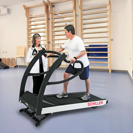 Schiller TMX-428 Medical Treadmill: Heavy-Duty, Quiet Operation & Stress Test Integration