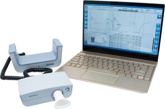 Schiller SpiroScout Ultrasonic Spirometer: Precise, Calibration-Free Lung Health Evaluation