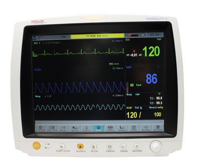 Schiller TRANQUILITY II 12.1" Touchscreen Multiparameter Patient Monitor: Compact, Portable & Versatile