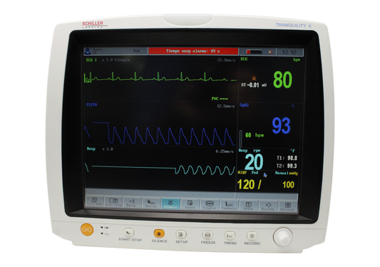 Schiller TRANQUILITY II 12.1" Touchscreen Multiparameter Patient Monitor: Compact, Portable & Versatile